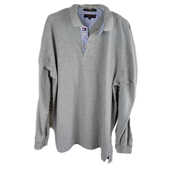 Tommy Hilfiger Other - Tommy Hilfiger Golf Mens XL 100% Cotton Gray/Denim Long Slv Polo